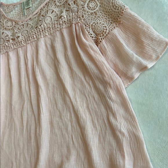 Forgotten Grace Blouse Womens Pink Top with Lace Detail Size XL - Picture 6 of 10